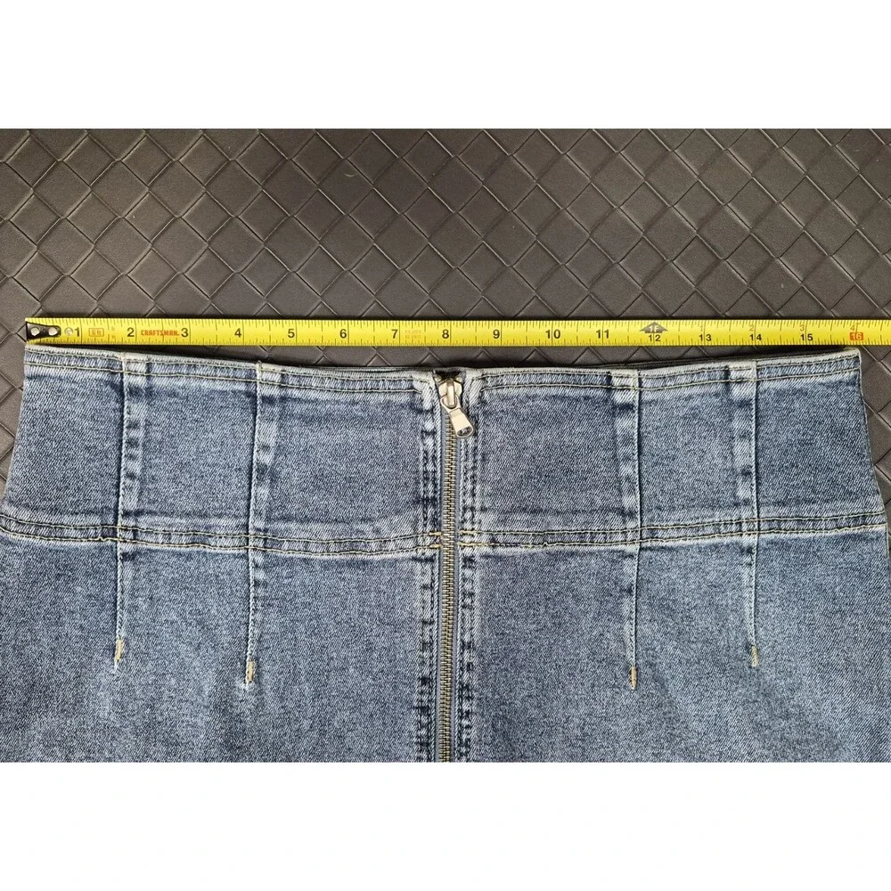 We the Free Zip Up Virgo Skirt 32 Short Denim Mini Skirt Casual Streetwear Y2K
